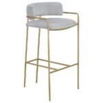Comstock Upholstered Low Back Stool Gray and Gold 182160 By Coaster Furniture 12