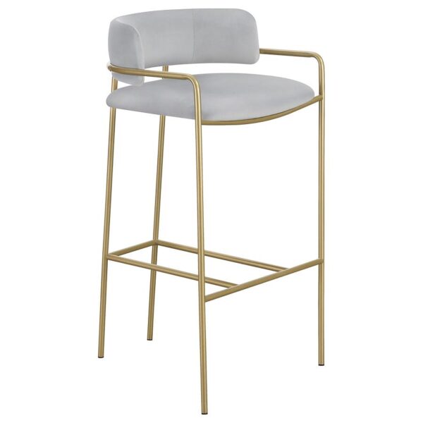 Comstock Upholstered Low Back Stool Gray and Gold 182160 By Coaster Furniture 8