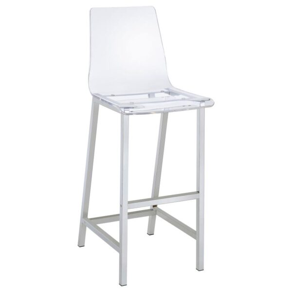 Juelia Bar Stools Chrome and Clear Acrylic (Set of 2) 100295 By Coaster Furniture 12