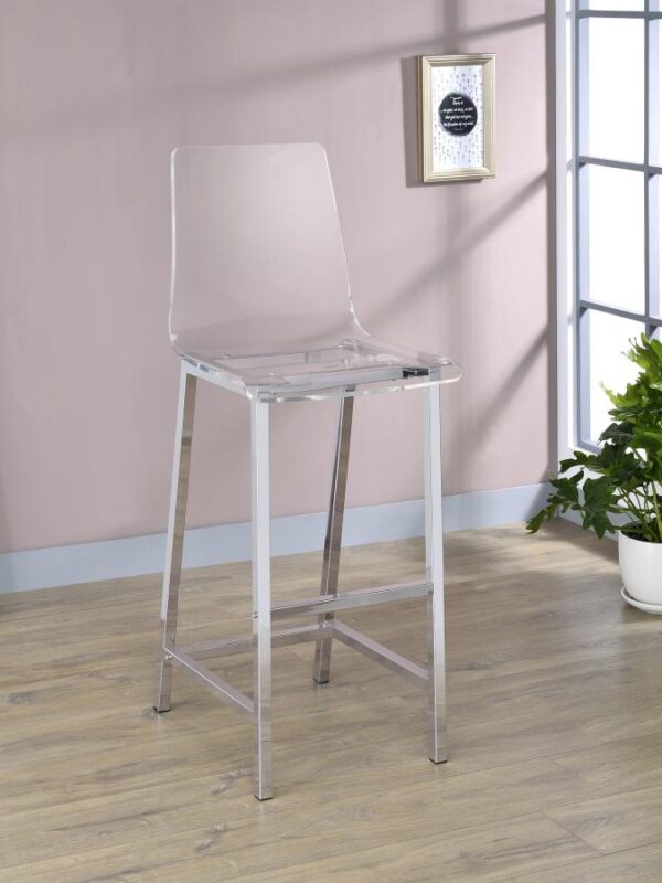 Juelia Bar Stools Chrome and Clear Acrylic (Set of 2) 100295 By Coaster Furniture 10