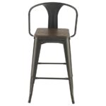 Cavalier Wooden Seat Bar Stools Dark Elm and Matte Black (Set of 2) 100737 By Coaster Furniture 25