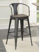 Cavalier Wooden Seat Bar Stools Dark Elm and Matte Black (Set of 2) 100737 By Coaster Furniture 21