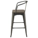 Cavalier Wooden Seat Bar Stools Dark Elm and Matte Black (Set of 2) 100737 By Coaster Furniture 24