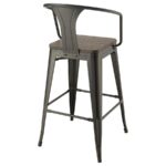 Cavalier Wooden Seat Bar Stools Dark Elm and Matte Black (Set of 2) 100737 By Coaster Furniture 23