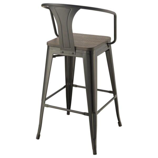 Cavalier Wooden Seat Bar Stools Dark Elm and Matte Black (Set of 2) 100737 By Coaster Furniture 14