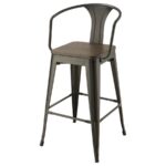 Cavalier Wooden Seat Bar Stools Dark Elm and Matte Black (Set of 2) 100737 By Coaster Furniture 22