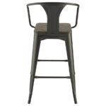Cavalier Wooden Seat Bar Stools Dark Elm and Matte Black (Set of 2) 100737 By Coaster Furniture 26
