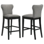 Rolando Upholstered Solid Back Bar Stools with Nailhead Trim (Set of 2) Gray and Black 183029 By Coaster Furniture Bar & Stool Mobilia Cleopatra 24 Rolando Upholstered Solid Back Bar Stools with Nailhead Trim (Set of 2) Gray and Black 183029 By Coaster Furniture 24