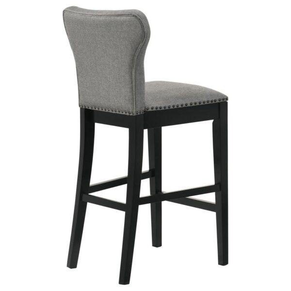 Rolando Upholstered Solid Back Bar Stools with Nailhead Trim (Set of 2) Gray and Black 183029 By Coaster Furniture 14