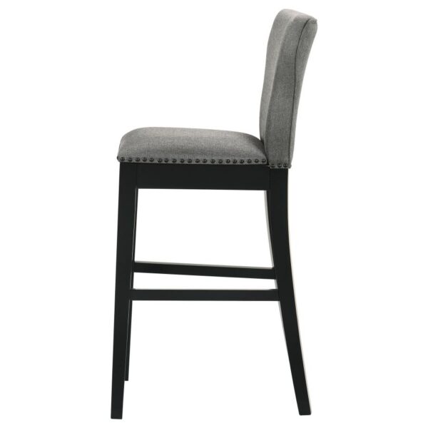 Rolando Upholstered Solid Back Bar Stools with Nailhead Trim (Set of 2) Gray and Black 183029 By Coaster Furniture 13