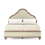 Upholstered Almond Panel Bed