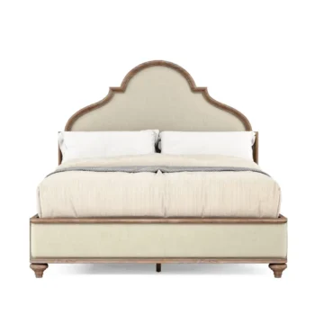 Upholstered Almond Panel Bed