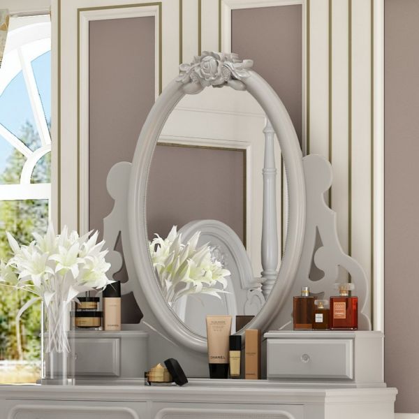 Gray Flora Mirror W/Jewlery BD02206 By ACME