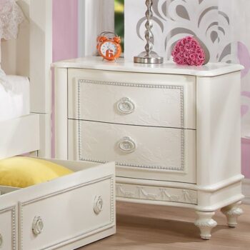 Ivory Nightstand With 2 Drawers