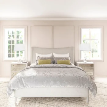 Light Gray Upholstered Shelter Bed