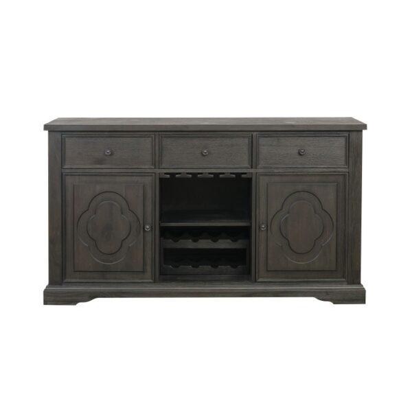 Distressed dark pewter Arasina Collection Server By Homelegance 9