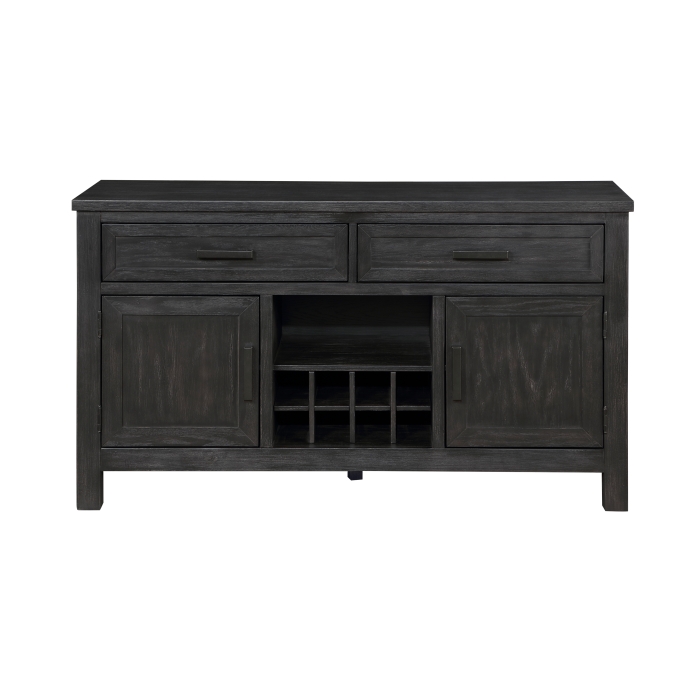 Wire brushed antiqued black Orem Collection Server By Homelegance