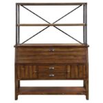 Rustic brown and gunmetal Holverson Collection Backer’s Back By Homelegance 13