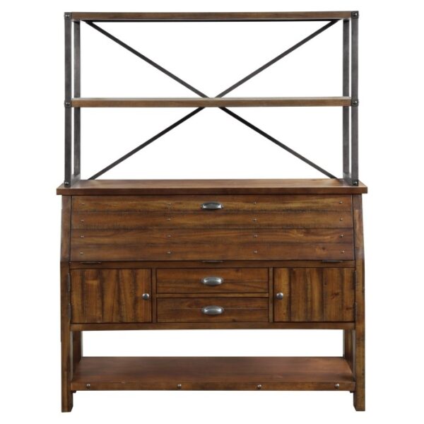 Rustic brown and gunmetal Holverson Collection Backer’s Back By Homelegance 8