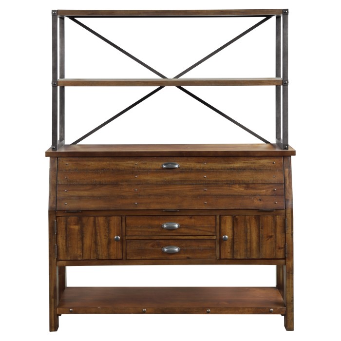 Rustic brown and gunmetal Holverson Collection Backer’s Back By Homelegance