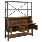 Rustic brown and gunmetal Holverson Collection Backer’s Back By Homelegance 15