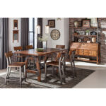 Rustic brown and gunmetal Holverson Collection Backer’s Back By Homelegance 16