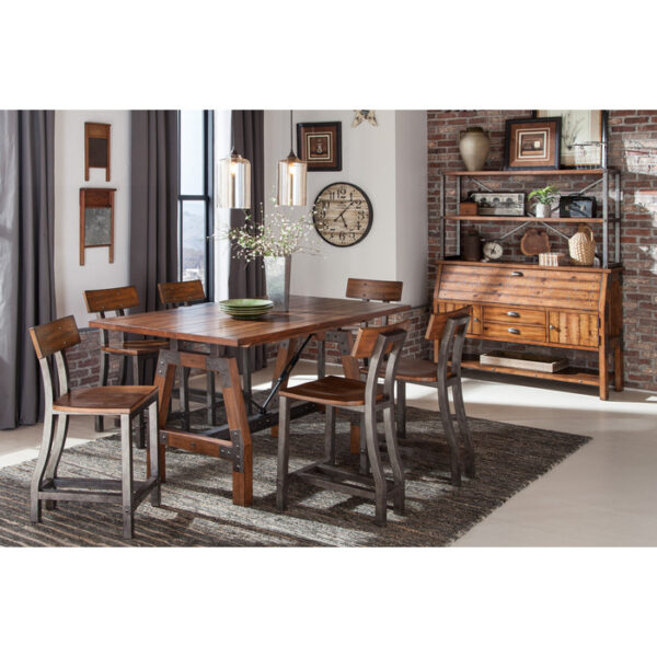 Rustic brown and gunmetal Holverson Collection Backer’s Back By Homelegance 11