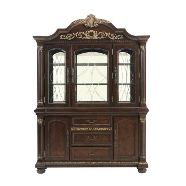 Cherry finish with gold Tipping Russian Hill Collection Hutch By Homelegance 7