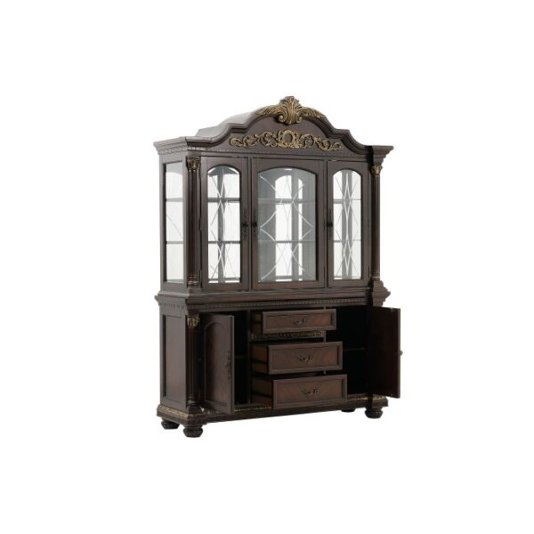 Cherry finish with gold Tipping Russian Hill Collection Hutch By Homelegance 9