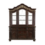 Dark cherry finish with gold Tipping Catalonia Collection Hutch By Homelegance 11