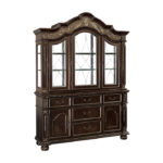 Dark cherry finish with gold Tipping Catalonia Collection Hutch By Homelegance 12