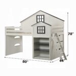 Ratana Gray & White Loft Bed BD02052 By ACME 10