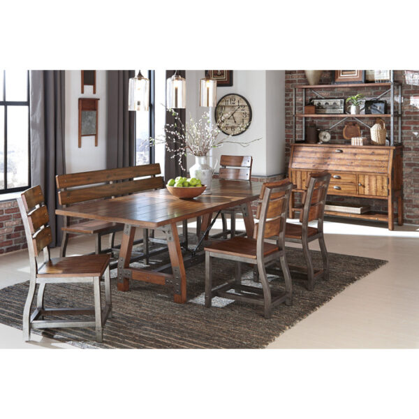Rustic brown and gunmetal Holverson Collection Side Chair By Homelegance 12