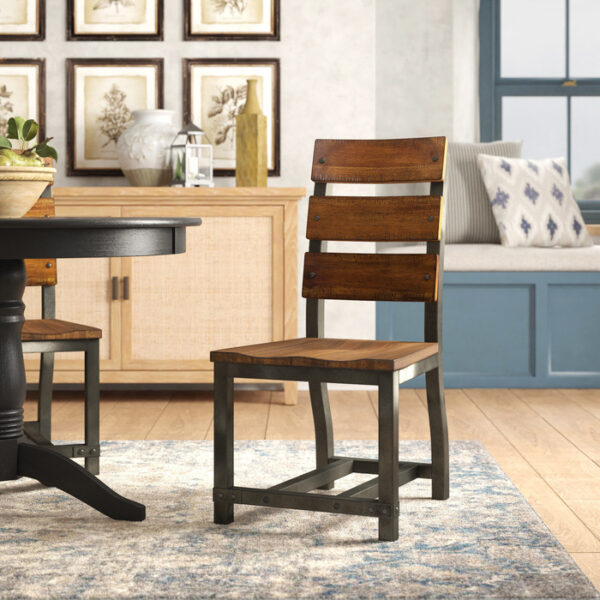 Rustic brown and gunmetal Holverson Collection Side Chair By Homelegance 14