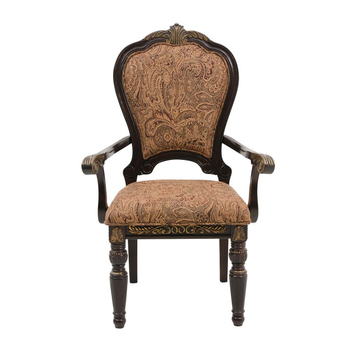 Cherry Finish with gold tipping Russian Hill Collection Arm Chair By Homelegance