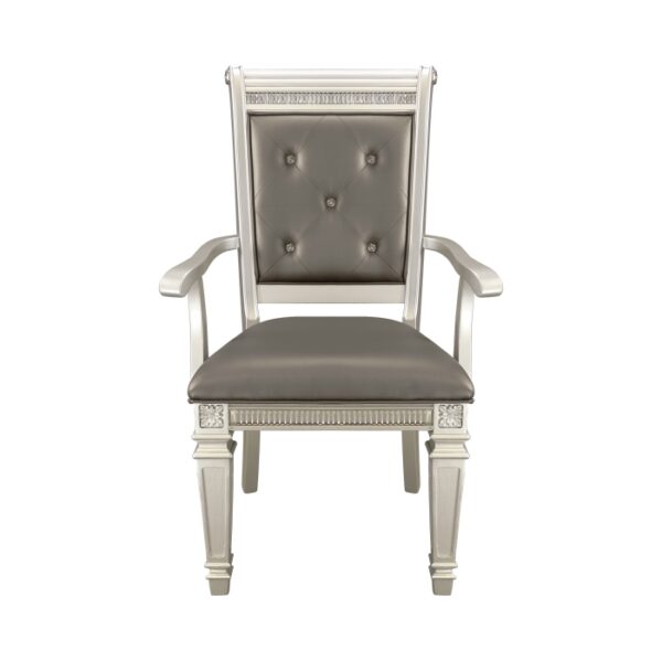Silver Bevelle Collection Arm Chair By Homelegance 9