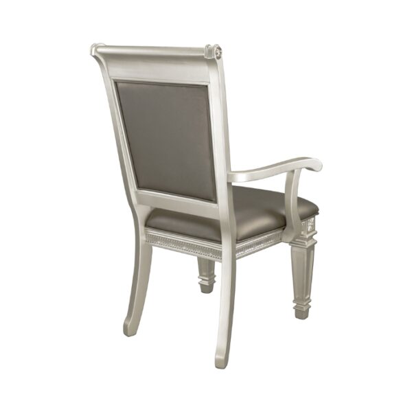 Silver Bevelle Collection Arm Chair By Homelegance 12