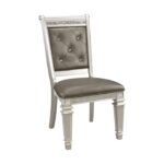 Silver Bevelle Collection Side Chair By Homelegance Dining Room Furniture Mobilia Cleopatra 16 Silver Bevelle Collection Side Chair By Homelegance 16