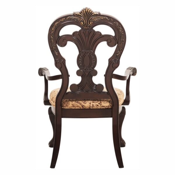 Cherry With Gold Tipping Deryn Park Collection Arm Chair By Homelegance 11