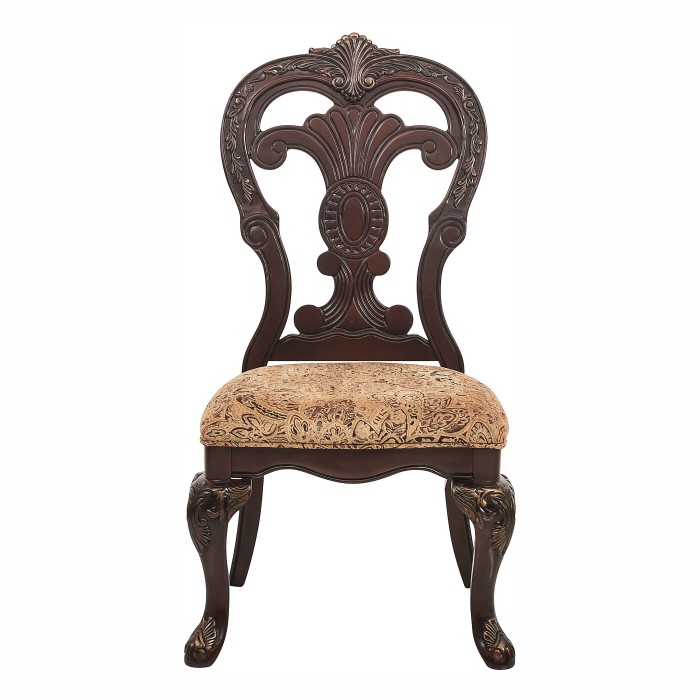 Cherry With Gold Tipping Deryn Park Collection Side Chair By Homelegance