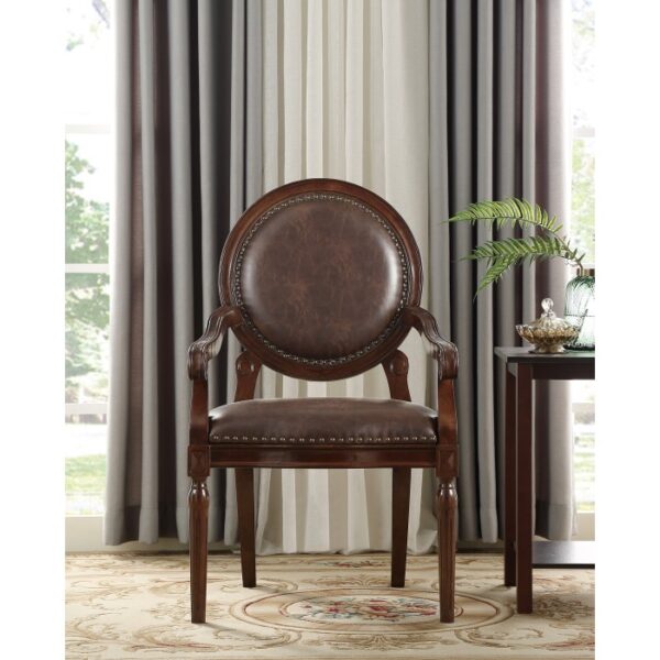 Brown Aldermont Collection Accent Desk Chair By Homelegance 11