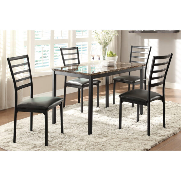 Black metal Flannery Collection Side Chair By Homelegance 13