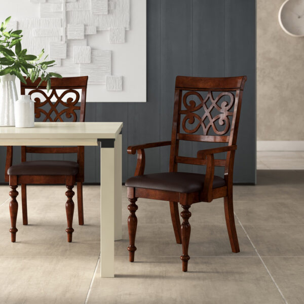 Dark cherry Creswell Collection Arm Chair By Homelegance 16