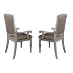Silver Orsina Collection Arm Chair By Homelegance Dining Room Furniture Mobilia Cleopatra 11 Silver Orsina Collection Arm Chair By Homelegance 11