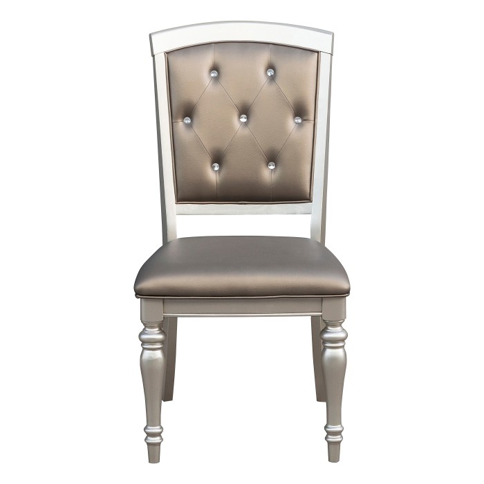 Silver Orsina Collection Side Chair By Homelegance