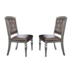 Silver Orsina Collection Side Chair By Homelegance Dining Room Furniture Mobilia Cleopatra 8 Silver Orsina Collection Side Chair By Homelegance 8