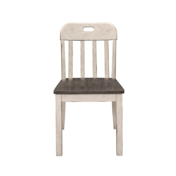 Antique white and gray Clover Collection Side Chair By Homelegance 6