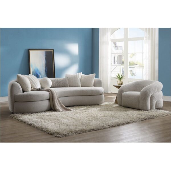 Gray Boucle Irma Chair W/Swivel LV02569 By ACME 6