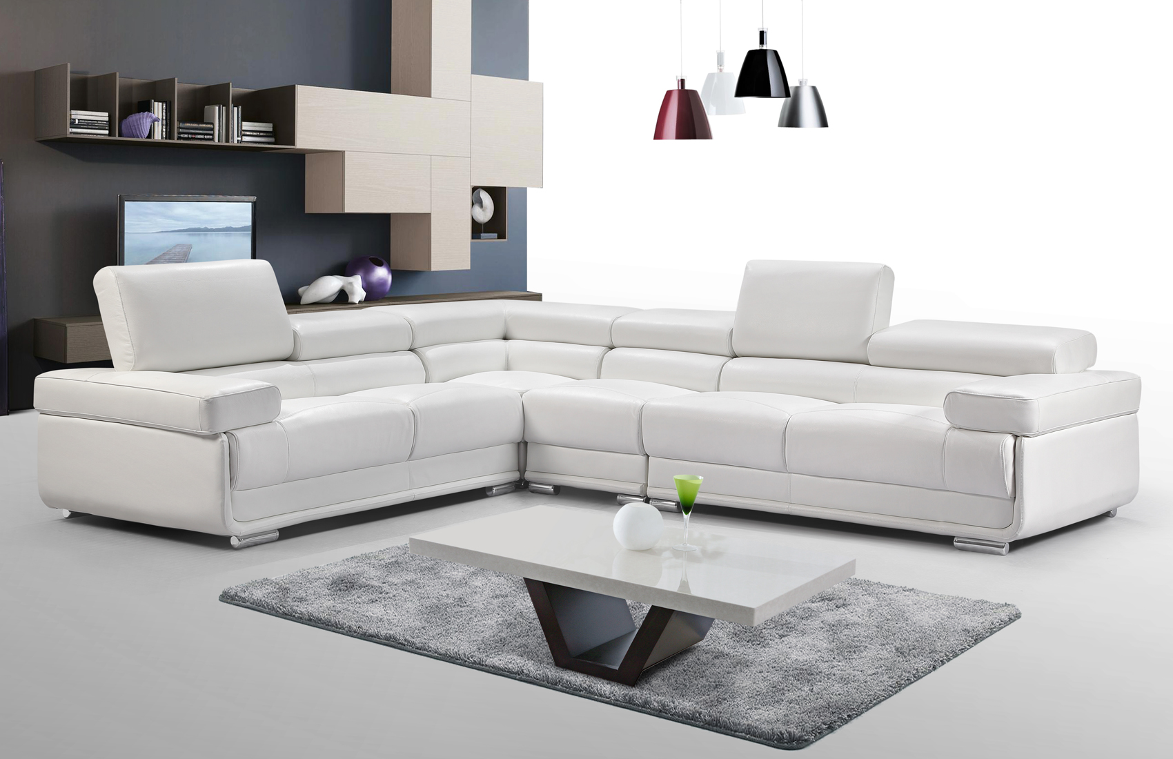 2119 Sectional White p9495 By ESF Furniture