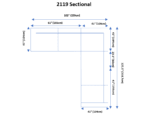 2119 Sectional White p9495 By ESF Furniture ESF Furniture Mobilia Cleopatra 14 2119 Sectional White p9495 By ESF Furniture 14